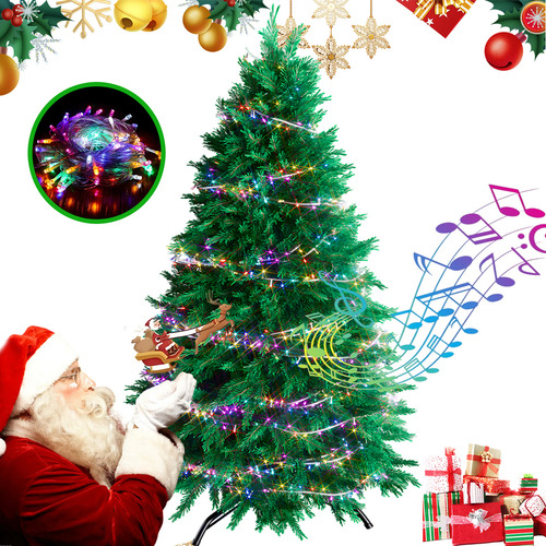 Ãrbol De Navidad Artificial 2.1m 1178 Ramas Y Luces Estrella