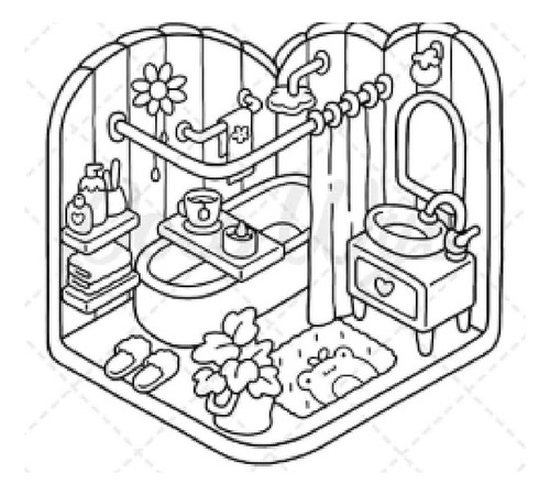 Libro Para Colorear Coloring Book Cocina Recámara