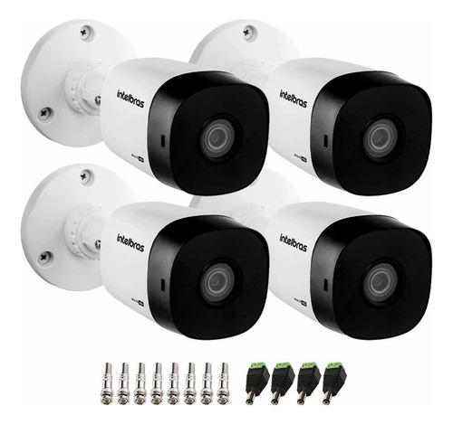 4 Câmeras Intelbras Vhl 1120 B Proteção Ip66 + Conectores