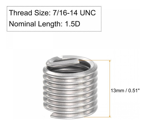 Insertos De Rosca De Alambre Acero Inoxidable 7/16-14 Unc 30