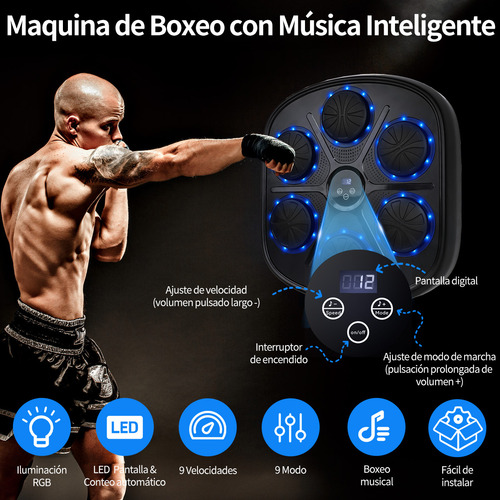 Máquina De Boxeo Musical Kimwood Inteligente Profesional Con Patalla
