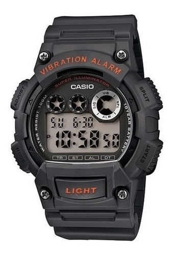 Reloj Casio W735h 8avcf Super Illuminator Hombre Color De La Correa Negro Color Del Bisel Negro Color Del Fondo Gris