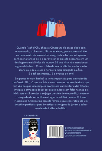 Asiáticos Podres De Ricos (vol. 1 Podres De Ricos), De Kwan, Kevin. Podres De Ricos (1), Vol. 1. Editorial Editora Record Ltda., Capa Mole Em Português, 2018