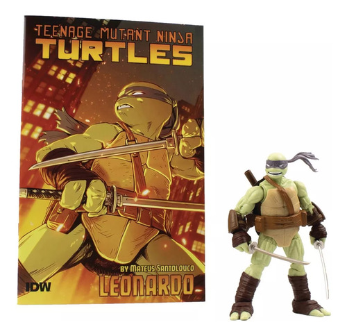 Teenage Mutant Ninja Turtles Leonardo + Comic Tmnt Bst Axn