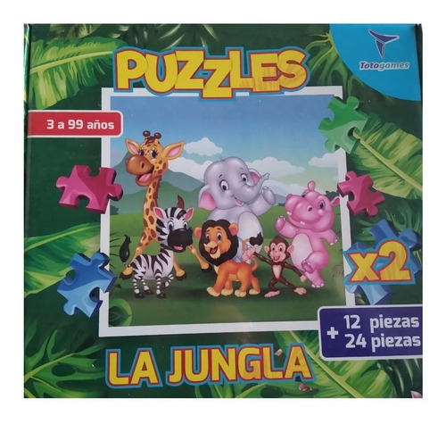 Puzzles X2 Rompecabezas Toto Games 12 + 24 Piezas