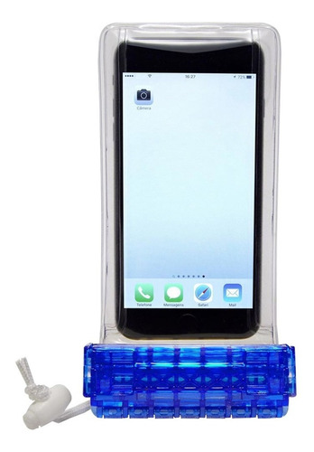 Bolsa Aquática Dartbag Para Celular Smart Phone Samsung Cor Azul