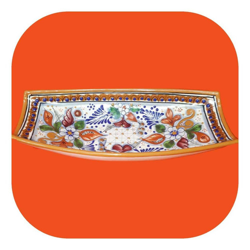Imagen 1 de 2 de Frutero Canoa De Talavera Poblana Colores 34 Cm Cj
