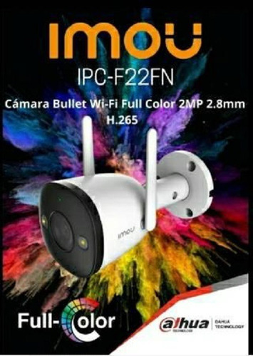 Camara Dahua Ipc-f22fn Bullet 2e 1080p H265 Wifi Full-color 
