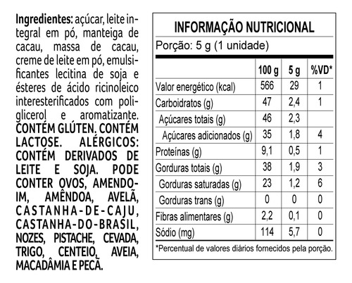 Kit Com 50 Tabletes Chocolate 5g Cada Cacau Show Sabores