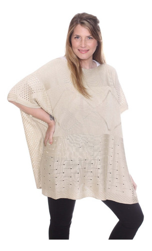 Imagen 4 de 8 de Poncho Tejido Mujer Calado Verano Art 3701