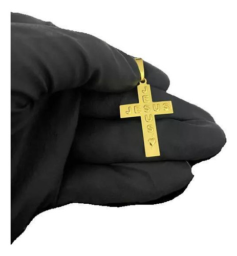 Pingente Jesus Cruz Coração Ouro 18k Zircônias