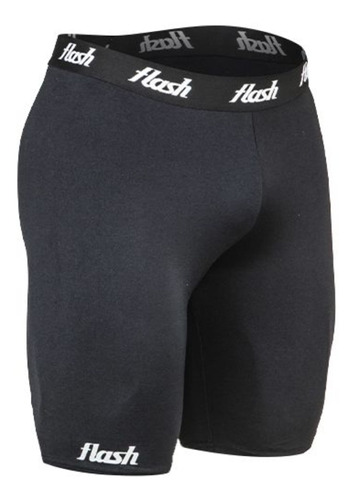 Calza Corta Flash Spandex Negro  Hombre Deporfan 