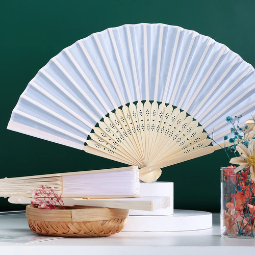Abanico Plegable De Mano Tela 12pcs Regalo Recuerdo Detalle