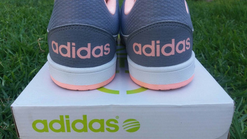 adidas neo gris y rosa