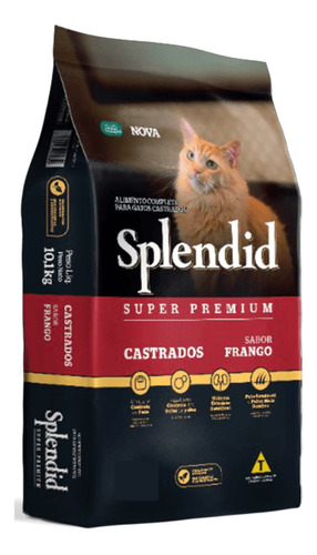 Ração Splendid Para Gatos Castrado Sabor Frango 10,1kg