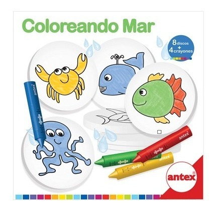 Imagen 3 de 5 de Coloreando En El Agua Mar Juego Crayones De Agua Antex