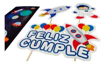 Comprar Adorno Torta Deco Feliz Cumple Astronautas Planetas Espacio