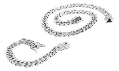 Conjunto De Pulsera Y Collar Con Diamantes De Imitación De