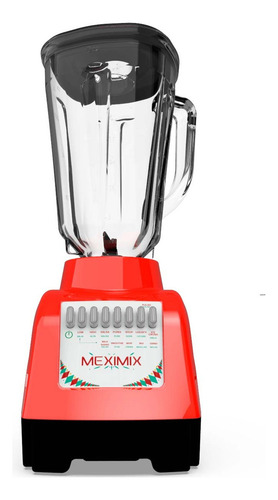 Licuadora Meximix 750 W 10 Vel Vaso Vidrio 2 Litros Rojo Rojo