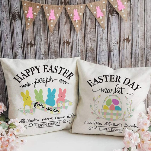 Funda Lateral De Lino Con Estampado De Pascua Body Pillow