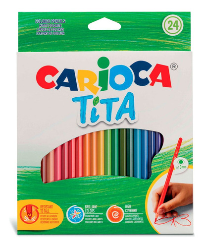 Lápices De Color Carioca Tita X 24 Unidades Escolar Color Del Trazo 24 Lapices