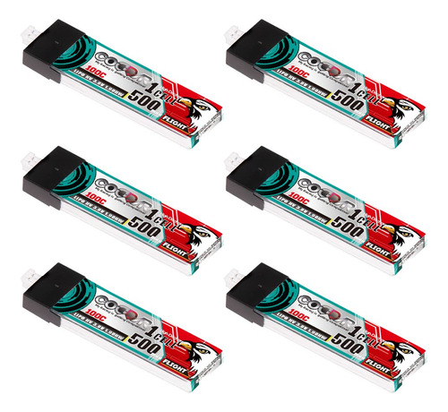 6 Paquetes Coddar 500mah 1s 3.8v 100c Hv Lipo Bateria Con Ca