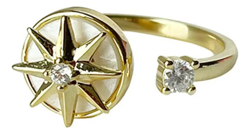 Anillo Estrella Giratoria Relajante Regulable Para Mujer