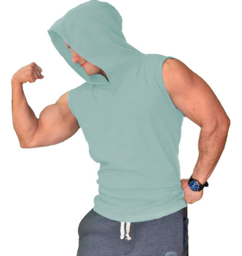 Musculosa Con Capucha Entrenamiento Sudadera Gym Pura Fuerza