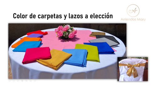 Imagen 2 de 10 de Arriendo Fundas, Manteles, Mesas, Sillas, Vajillas, Copas