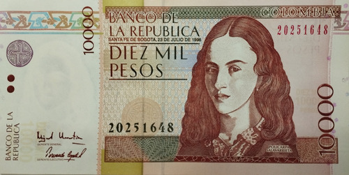 Billete De 10.000$ Año 1998 Edición Especial Policarpa 