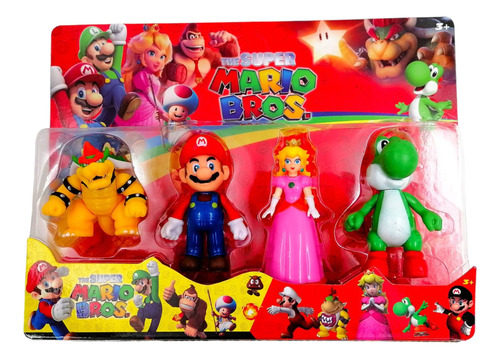 Muñecos Mario Bros Colección Set Mediano Bowser Peach Donkey