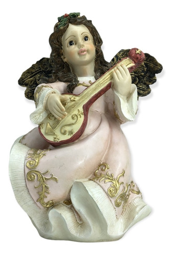 Figura De Resina Ángel Con Bandolón