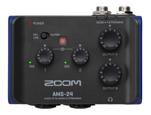 Interface De Áudio Zoom Ams-24 Usb 6 Canais Cor Preto 110V/220V