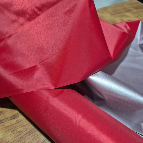 Tela Por Metro Silver Para Pilotines,banderines 1.4m Ancho Rojo Rojo /plata