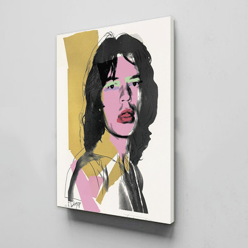 Cuadro Art Pop Mick Jagger Por Andy Warhol En Canvas Hd Color Multicolor Armazón Bastidor