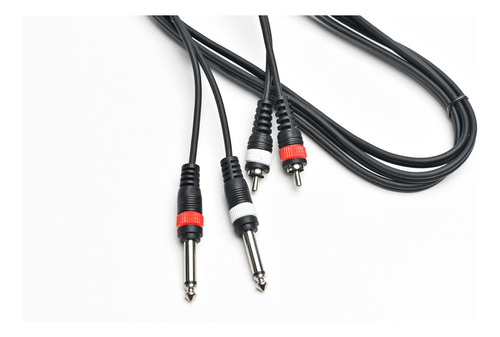 Cable Profesional Rca A 2 Plug Mono Pro Audio 1,8 Mts Negro