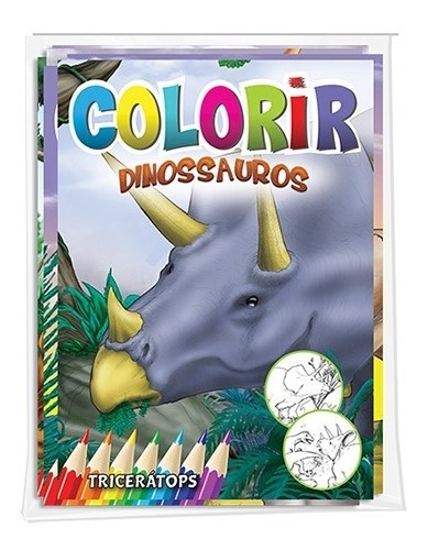 Kit Econômico 8 Livros P Colorir Infantis Solapa Dinossauros