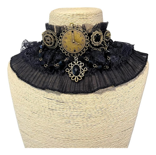 Aabellay Collar Gótico De Encaje Negro Steampunk Gargantilla