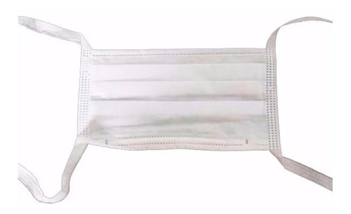 Barbijo Blanco Tableado Con Tiras Pack X 50u