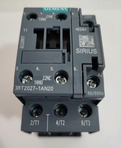 Contactor Trifasico 32a Ac3 220vac 1na+1nc 3rt2027-1an20
