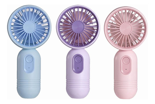 3pcs Mini Ventilador De Mano De 3 Velocidades Con Carga Usb