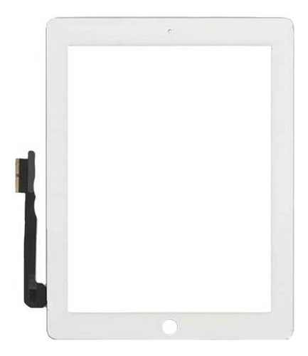 Tela Touch Compatível Com iPad 4 + Película De Vidro Cor Branco