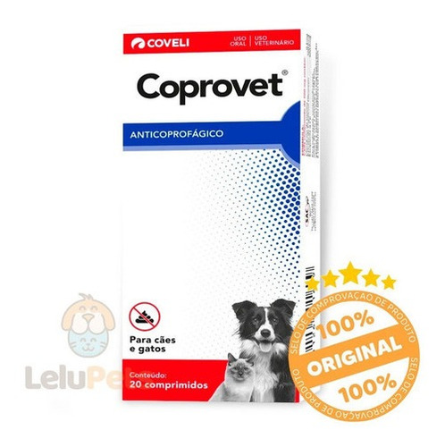 Coprovet Para Cães E Gatos 20 Comprimidos Anticoprofagico 