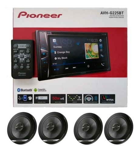 Kit Autoestereo Pantalla Avh-g225bt + 4 Bocinas 6.5 Pioneer 