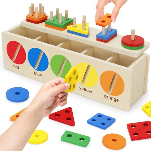 Juguetes Montessori Niños De 1, 2, 3 Años, Caja De Cl...