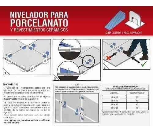 Nivelador Porcelanato 450arcos+150cuñas+rodille+maza