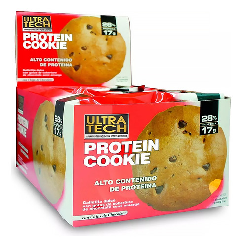 Galletas Proteicas Ultra Tech Protein Cooki 60g X12 Unidades