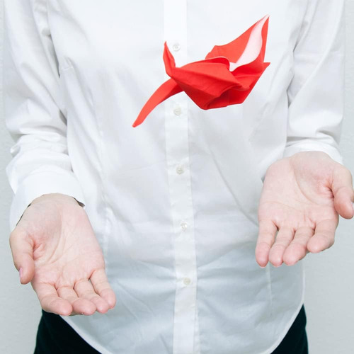 100% Peti Peto Tela De Origami De Grulla Roja Plegable