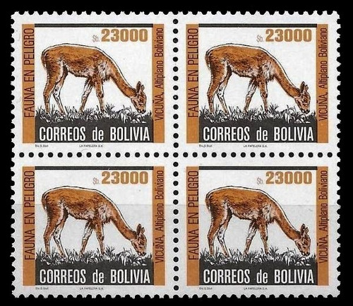 Fauna En Peligro - Bolivia 1985 - Cuadro Mint - Yv. 655