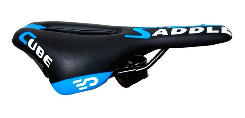 Selim Cube Vazado Bike 26/29 Preto Com Azul Mtb Speed